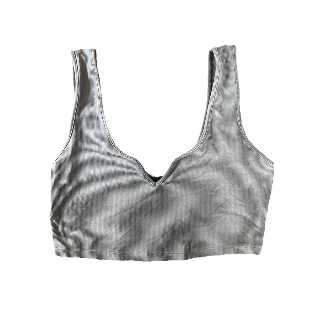 Wild Fable Gray Knit Pullover Bralette Bra Top Size L Wireless Wide Strap
